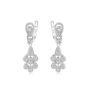 RENSINO Fashion 925 Silver Jewelry Zircon Ladies Earrings
