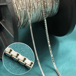 RENSINO Fashion 925 Sterling Silver Box Chain for Jewelry Accessories Making Bracelet Necklace
