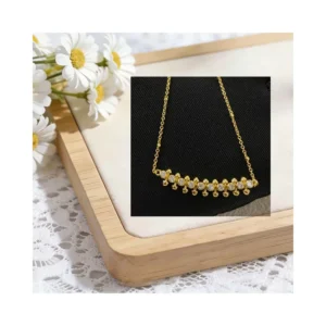 RENSINO Fashion 925 Sterling Silver Charm Necklaces Princess Cut Zircon Gold Plated Link Chain Pendant Trendy Unisex Wedding Gift