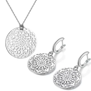 RENSINO Fashion 925 Sterling Silver Jewelry Set Women Necklace and Earring Sets