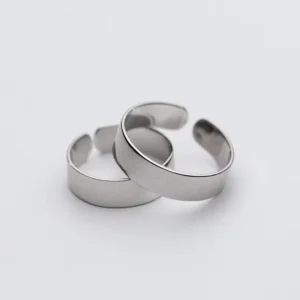 RENSINO Fashion 925 Sterling Silver Minimalist Plain Couple Finger Rings Set Adjustable Open Ring Jewelry for Men Women
