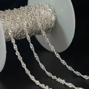 RENSINO Fashion 925 Sterling Silver Rope Chain Bulk for Jewelry Making Necklace Bracelet