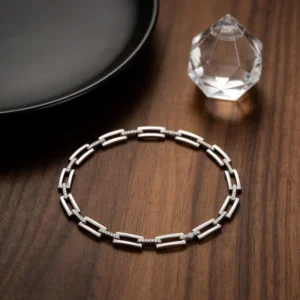 RENSINO Fashion Beaded 925 Sterling Silver Bracelet Women’s Style With Radiant Cubic Zirconia High End