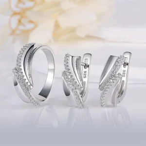 RENSINO Fashion Bride Wedding 100% Sterling Silver 925 Jewelry Set