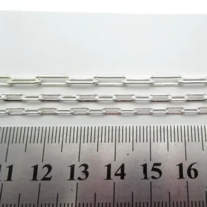 RENSINO Fashion Bulk Chain Roll Paper Clip Link Chain Bulk Silver Chain 925 Silver Jewelry