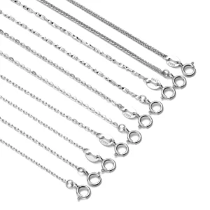 RENSINO Fashion Chain Necklace Jewlery Ladies Chains Necklaces Silver Necklace Chain Men 925 Silver Jewelry