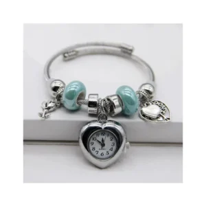 RENSINO Fashion Classical Heart Shaped Women Charm DIY Pendant Bracelet Metal Quartz Watch