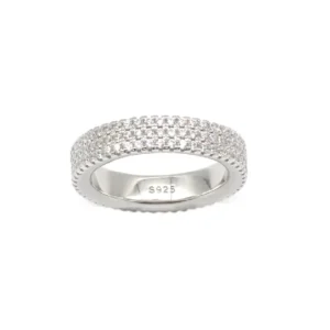 RENSINO Fashion Custom 925 Sterling Silver Zircon Jewelry 925 Silver High Quality Fine Jewelry Wedding Rings for Men