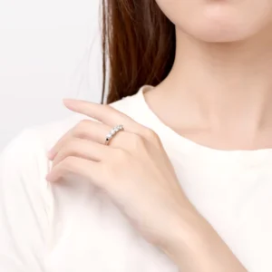 RENSINO Fashion Custom Sterling Silver Rings Wedding Jewelry 925 Sterling Silver Vvs Moissanite Ring for Women
