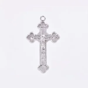 RENSINO Fashion Design Body Jewelry Fancy Silver Plated Jesus Cross Pendant