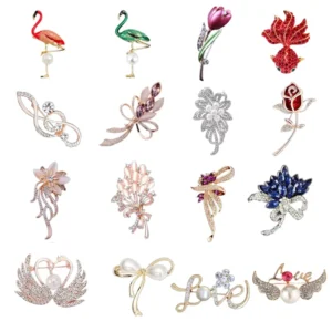 RENSINO Fashion Design Diamond Brooches Pin Cat’s Eye Swan Brooches Elegant Crystal Brooch Clothes Accessories
