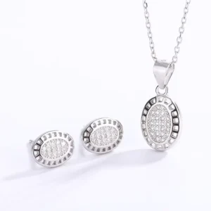 RENSINO Fashion Design Earrings S925 Personality Wedding Ladies Sterling Silver Wedding Gift Jewelry Set