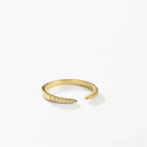RENSINO Fashion Designed Gold Plated 925 Sterling Silver Rings Shiny Zirconia Adjustable Rings Exquisite Stackable Rings