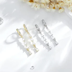RENSINO Fashion Earrings Hoop Earrings Drop Earrings Zircon Earrings Women’s Earrings 14K Gold Plated Earrings Jewelry for Womens