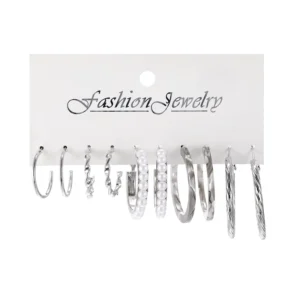 RENSINO Fashion Gold Plated Pendant Earrings Set Pearl Silver Earrings for Women Temperament Earrings Jewelry
