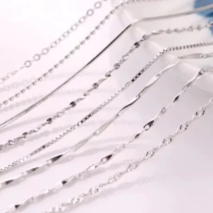 RENSINO Fashion HOT New Female Simple Pure Silver S999 Sterling Silver Adjustable Necklace Sterling Silver Chain Necklaces Women Gift