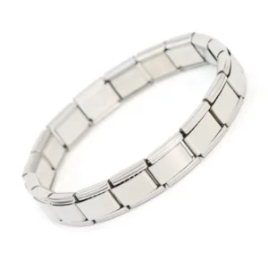 RENSINO Fashion Handmade Stretch Bracelet Charm Italian Stainless Steel DIY Personal Bracelet 9mm Italian Charm Bracelet for Men Women