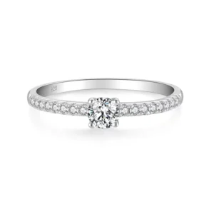 RENSINO Fashion High End Customized 925 Sterling Silver Ring Closed Ring Zircon Ring Engagement Jewelry for Women