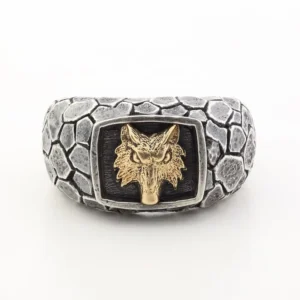 RENSINO Fashion Hip Hop Rings 925 Silver Jewelry Mens Rings Vintage Punk Wolf Rings Jewelry