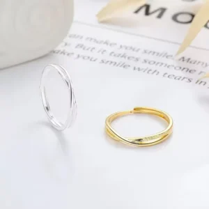 RENSINO Fashion Jewellery S925 Sterling Silver Irregular Twisted Rings for Girls