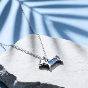RENSINO Fashion Jewelry 925 Silver Necklace With Elegant Epoxy Resin Set Pendant Ideal For Women