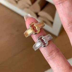 RENSINO Fashion Jewelry 925 Silver Rings Women 18K Gold Plated 925 Sterling Silver Vintage Ring Casual Ring Jewelry