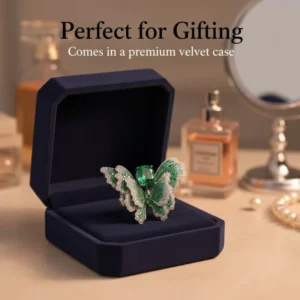 RENSINO Fashion Jewelry Coat Luxury Decoration Emerald with Vibrand Settings Butterfly Brooch Fashion Jewelry Pin