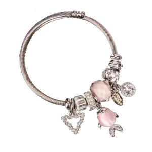 RENSINO Fashion Jewelry Italian Charm DIY Bead Bracelets Rhinestone Geometric Pendant Little Fish Bangles for Women