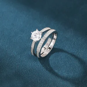 RENSINO Fashion Jewelry Proposal Wedding Engagement Banquet 925 Sterling Silver Ring Micro Inlaid Set Ring