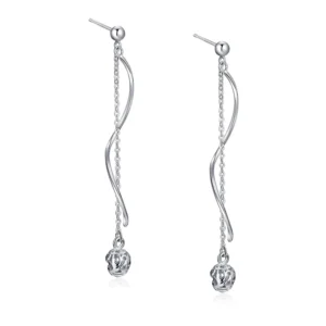 RENSINO Fashion Jewelry Pure Silver 925 Sterling Silver Dainty Stud Jewelry Drop Earrings