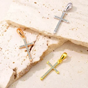 RENSINO Fashion Jewelry Solid Silver S925 Silver Minimalist Cross Pendant Necklace Fine Jewelry