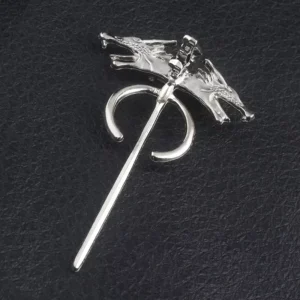 RENSINO Fashion Jewelry Vintage Charm Game of Thrones Daenerys’s Wolf Zinc Alloy Brooch for Men and Women Gifts
