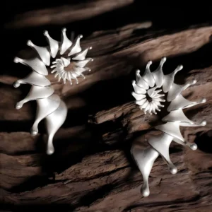 RENSINO Fashion Jewelry Vintage Silver Plated Conch Earrings for Women