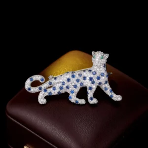 RENSINO Fashion Luxury Vintage Animal Leopard Brooches Accessories Company Gift Women Elegant Pin Buckle Personality