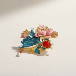 RENSINO Fashion Luxury Women’s Animal Shape Silver Gilt Freshwater Pearl Brooch Pins