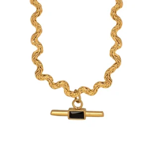 RENSINO Fashion Minimalist Copper Brass Necklace With Special Design Copper Choker Necklace