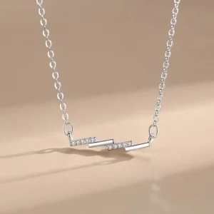 RENSINO Fashion Necklace Statement Fine Jewelry 925 Sterling Silver Zircon Wedding Engagement Necklace for Women