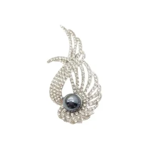 RENSINO Fashion New Full Rhinestone Angel Wing Brooch Women’s Luxury Pearl Brooches Pin Clothing Exquisite Accessories