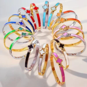 RENSINO Fashion Open Adjustable Open Ring Ewelry Fine Stainless Steel Fashion Jewelry Femme Bracelets Banglescelets Bangles Set