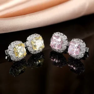 RENSINO Fashion Silver 925 Jewelry Earrings Women Zircon Hypoallergenic Stud Earrings