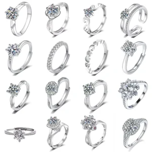 RENSINO Fashion Sterling Silver Jewelry S925 Wedding 925 Silver Ring Diamonds Engagement Ring for Women