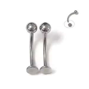 RENSINO Fashion Titanium CZ Labret Body Jewelry Inner Threaded Belly Button Stud Piercing Ball 14g Lab Created Zircon