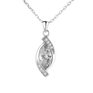 RENSINO Fashion Trendy 925 Sterling Silver Link Chain Zircon Pendant Necklace for Women Anniversary & Lover Gifts
