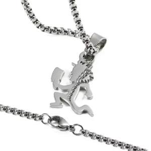 RENSINO Fashion Wome Men Necklaces Personalized Custom Stainless Steel Necklace Jewelry 2d Cute Silver Pendants for Necklace with Chain