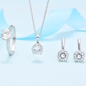 RENSINO Fashion Women Bridal 925 Silver Wedding Jewelry Set