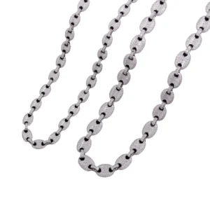 RENSINO Fashionable 12mm Wide Cuban Chain with CZ Diamond Fine Brass Jewelry for Gift Hiphop Style Necklace