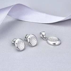 RENSINO Fashionable 925 Sterling Silver Engagement Jewelry Set Aaa Cubic Zirconia Rhodium & Gold Plating Necklace Earring Sets for Women