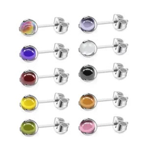 RENSINO Fashionable F136 Titanium Zircon Threadless Labrets Body Jewelry Ear Piercing Diamond Nose Rings for Wedding Party or Gift