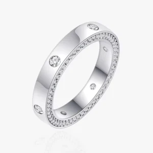 RENSINO Fashionable New Design S925 Sterling Silver Full Iced Out Diamond Wedding Party Gift Ring Jewelry