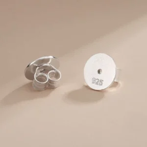 RENSINO Fashionable S925 Sterling Silver Flat Head Earring Backs for DIY Jewelry Making Accessories